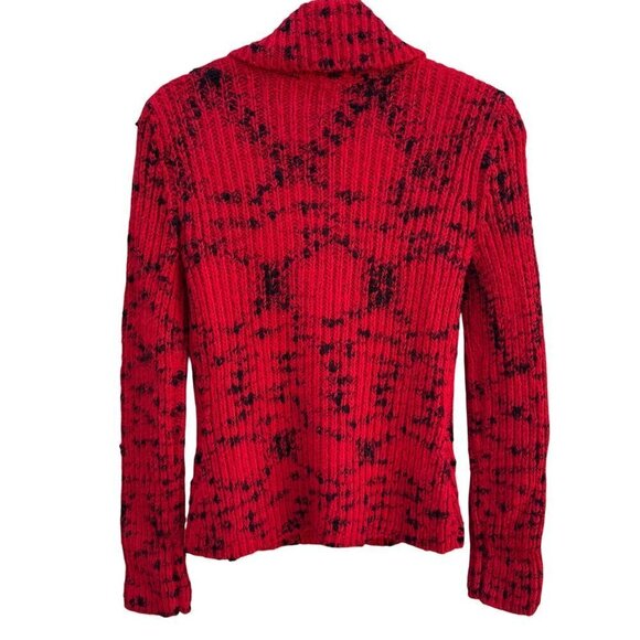 Nine West Womens Red & Black Double-Breasted Wool Blend Knit Cardigan Sweater S - Picture 7 of 8